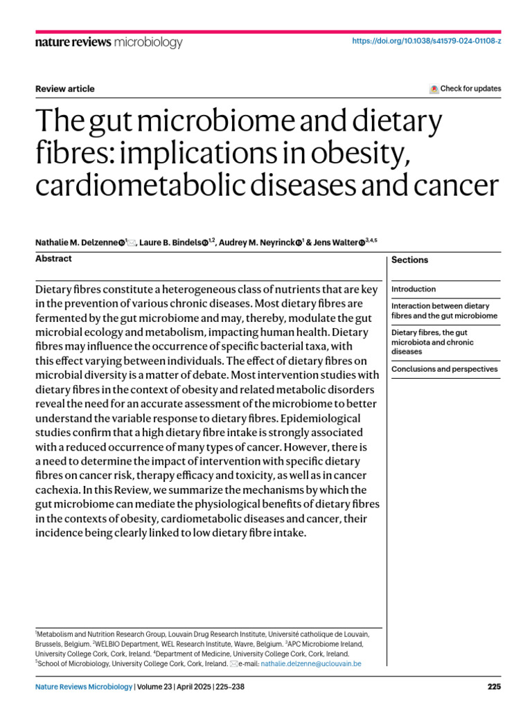 The Gut Microbiome and Dietary Fibres: Implications in Obesity ...