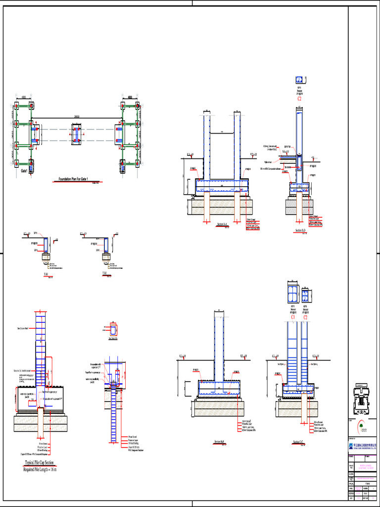 St-26 (02) Foundation Plans & Sections For Gate 1 | PDF