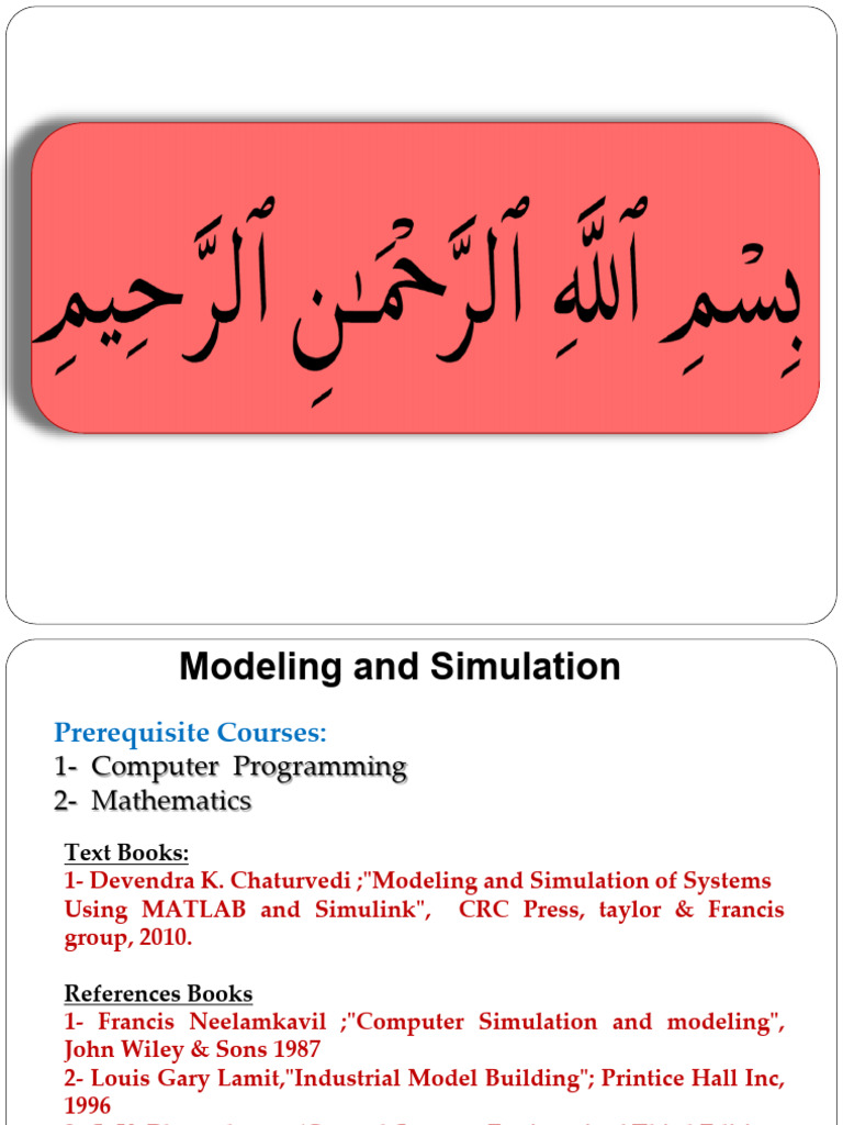 Lec1 - Simulation and Modeling - 2026 | PDF