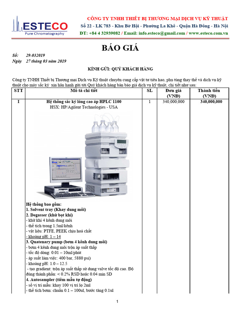 BG 29 032019 HPLC 1100 Dad | PDF