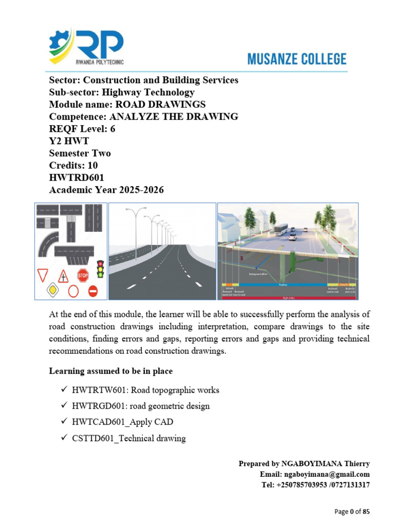 Road Drawing Notes Final 2026 | PDF | Road | Road Surface