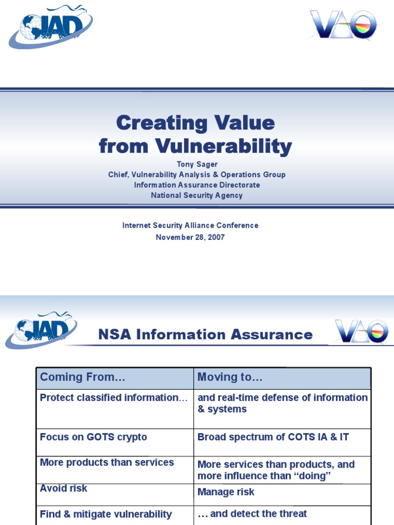 NSA's Approach to Vulnerability Analysis | PDF | Security ...