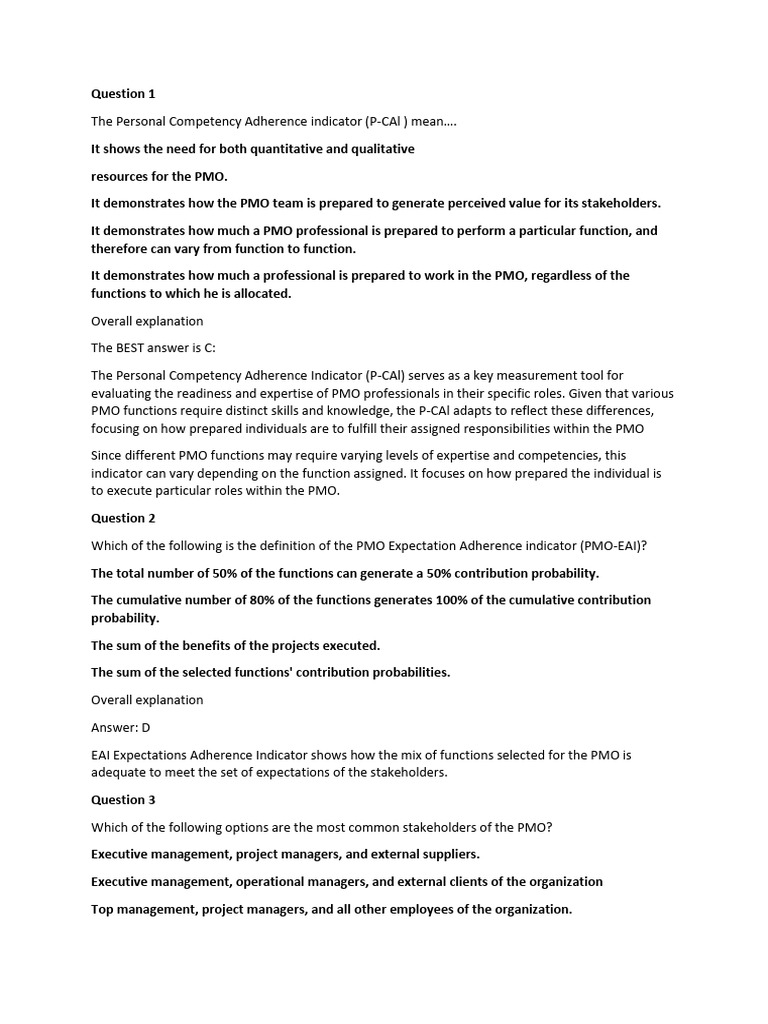 PMO Exercices | PDF | Performance Indicator | Evaluation