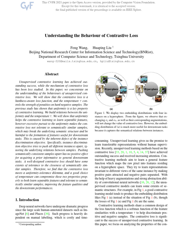 Wang Understanding The Behaviour of Contrastive Loss CVPR 2021 Paper ...