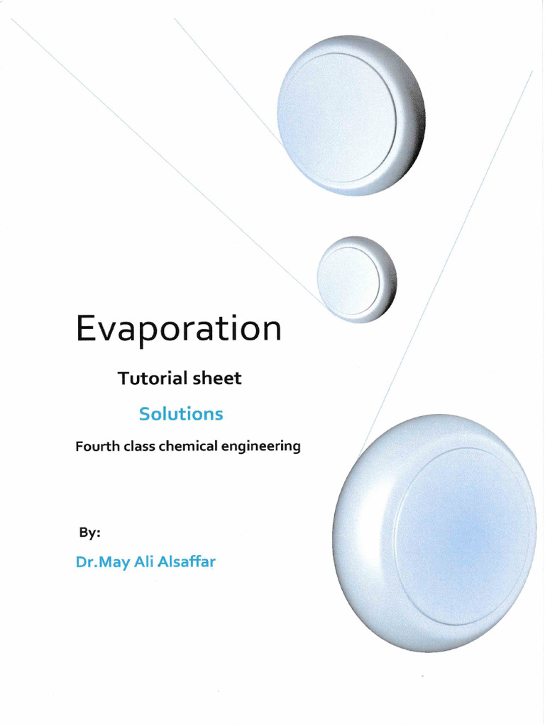 Evaporation Tutorial Sheet Solution | PDF