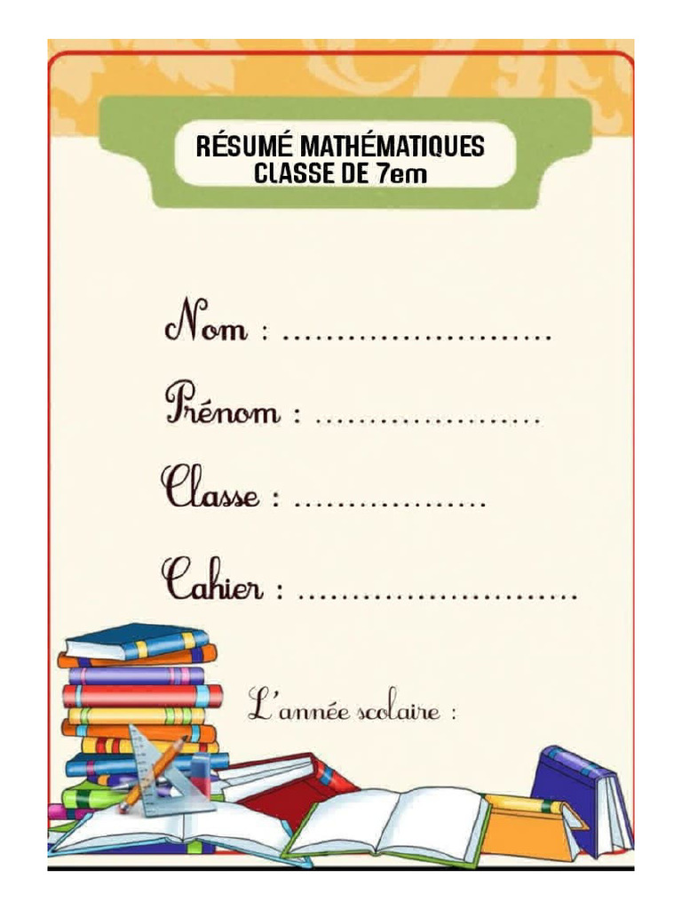 Résumé Leçon Maths Classe de 7em Prépa CEPE | PDF