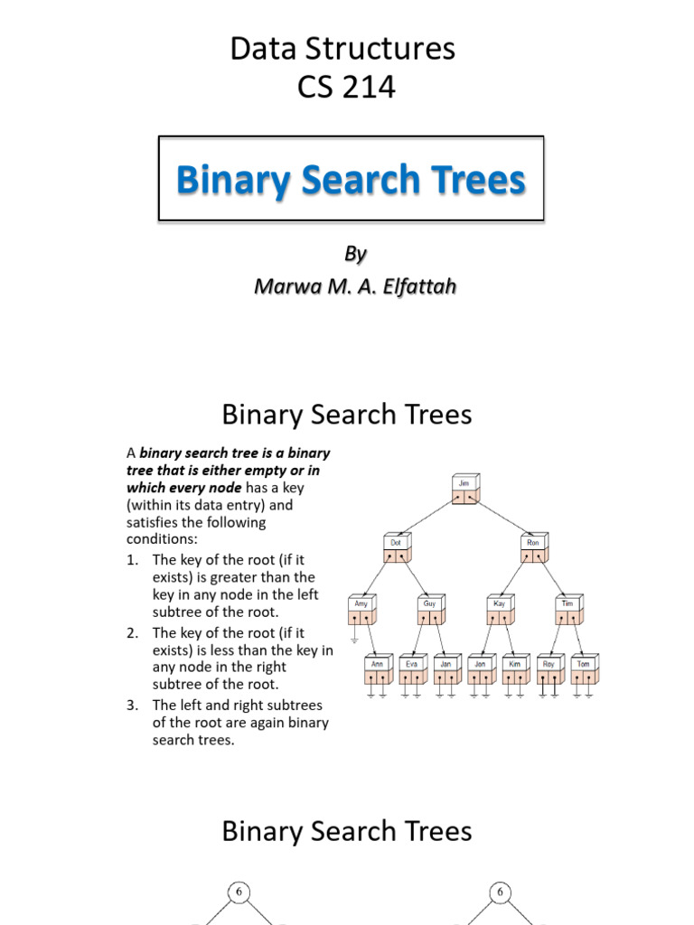 08 Binary Search Trees | PDF | Algorithms | Algorithms And Data Structures