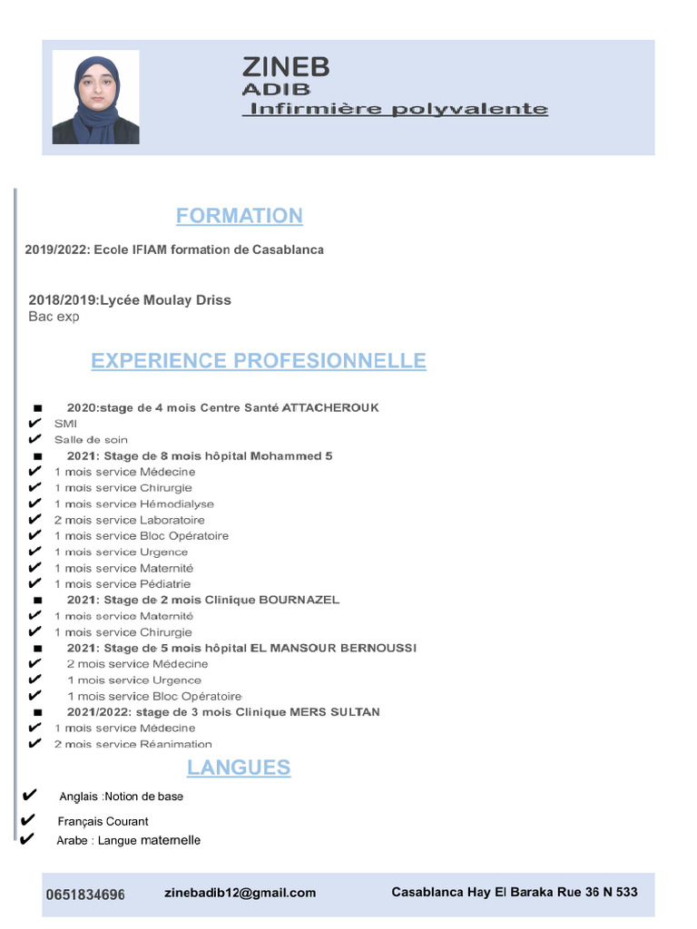 Adib Zineb CV | PDF