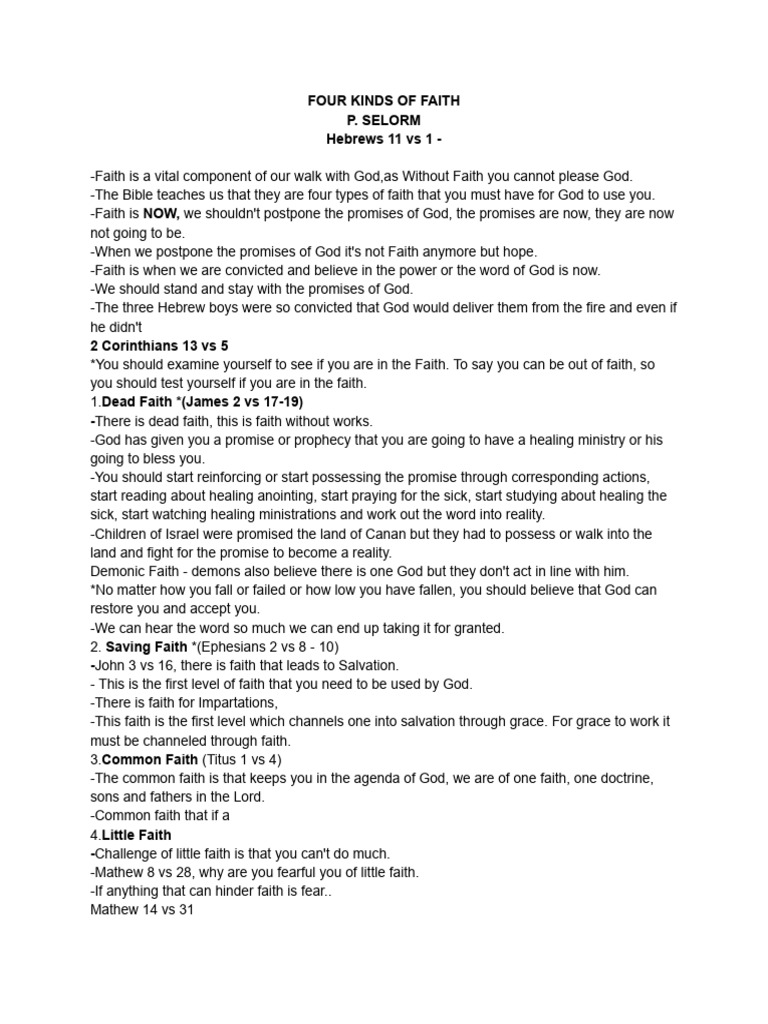 Four Types of Faith | PDF