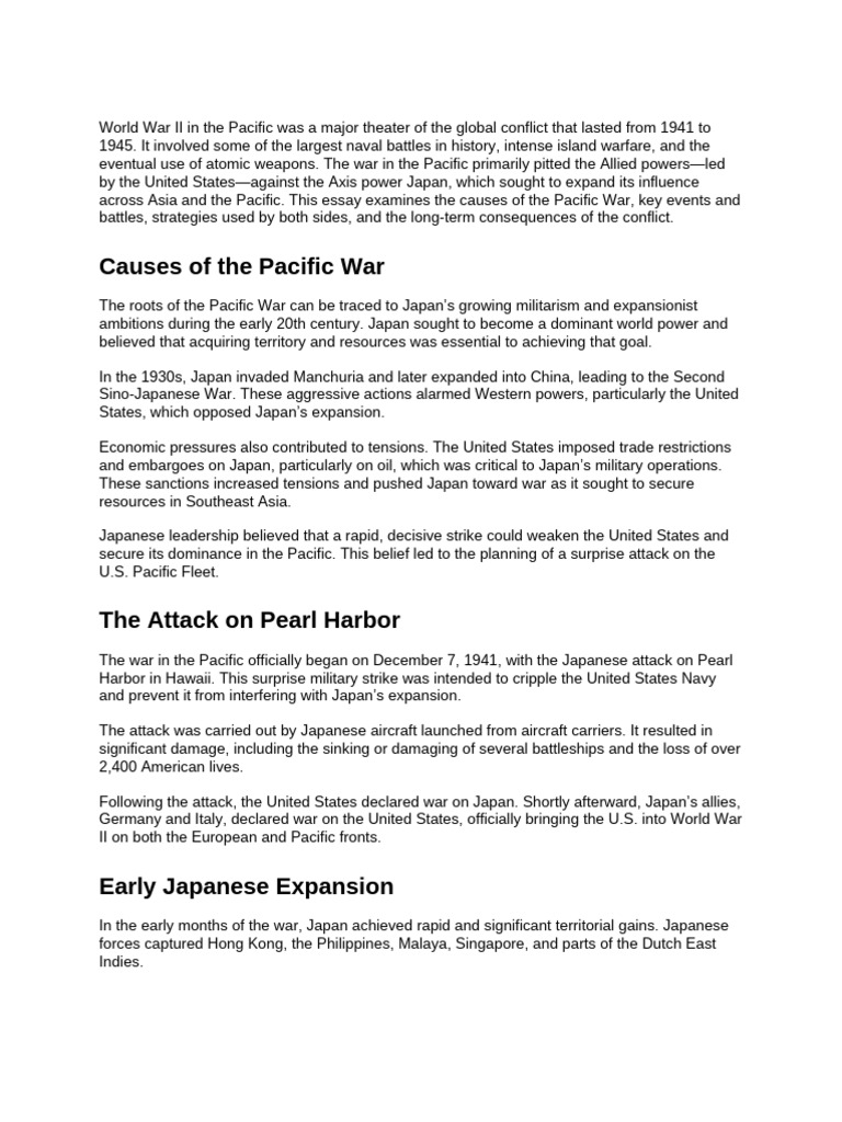 World War II in The Pacific - Causes, Key Battles, and Consequences ...
