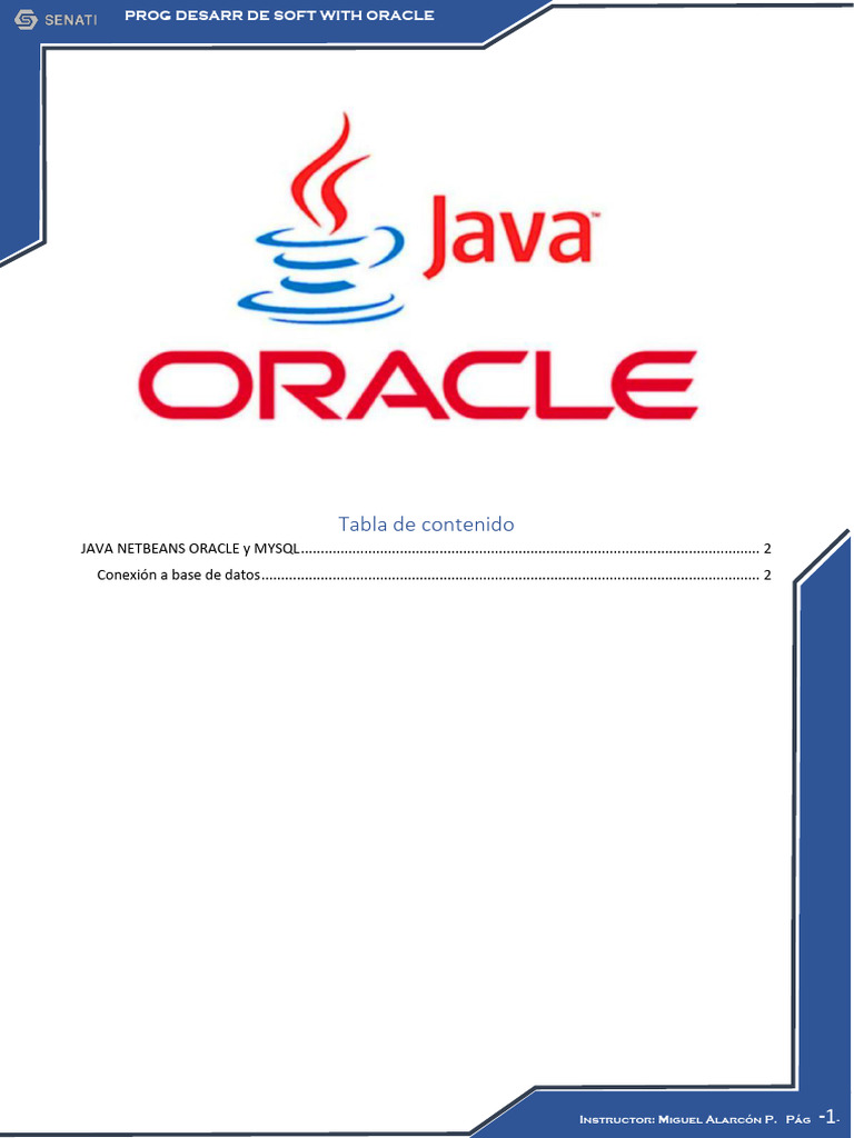 Prog - Des-Soft Oracle Taller 08 - Mysqlyjava | PDF | Mi sql | Java ...