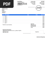 Custom Invoice Template for Businesses | PDF