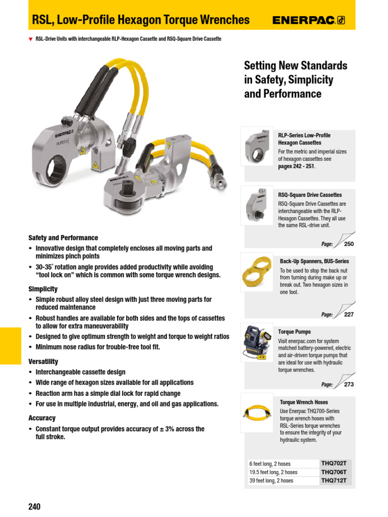 RSL-Series Hydraulic Torque Wrenches en-US | PDF | Mechanical Engineering