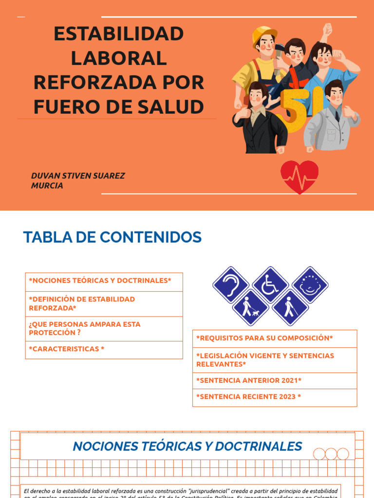 Estabilidad Laboral Reforzada Por Salud | PDF | Derecho laboral | Invalidez