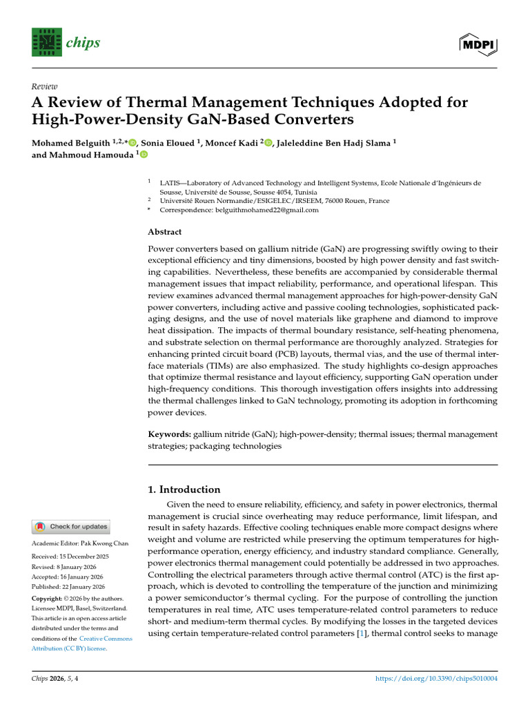 A Review of Thermal Management Techniques Adopted For High-Power ...
