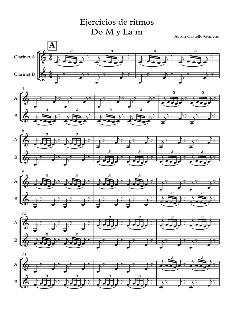 Ejercicios de Ritmos - Partitura Completa | PDF