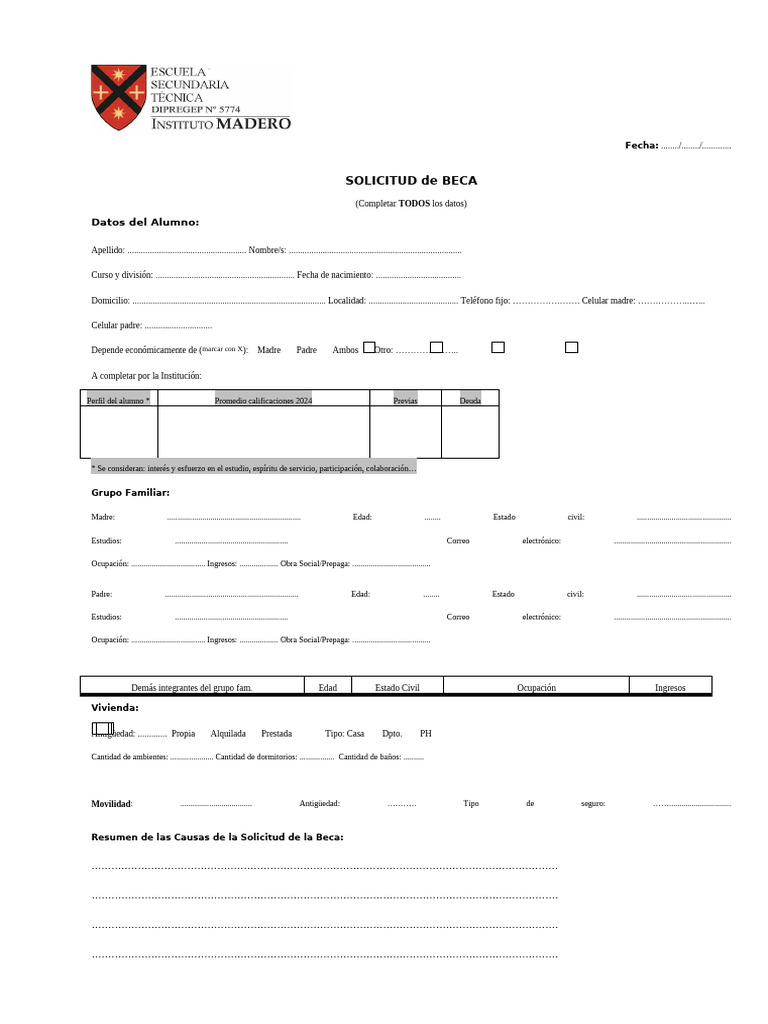 Solicitud de Beca 2026 NV | PDF | Beca