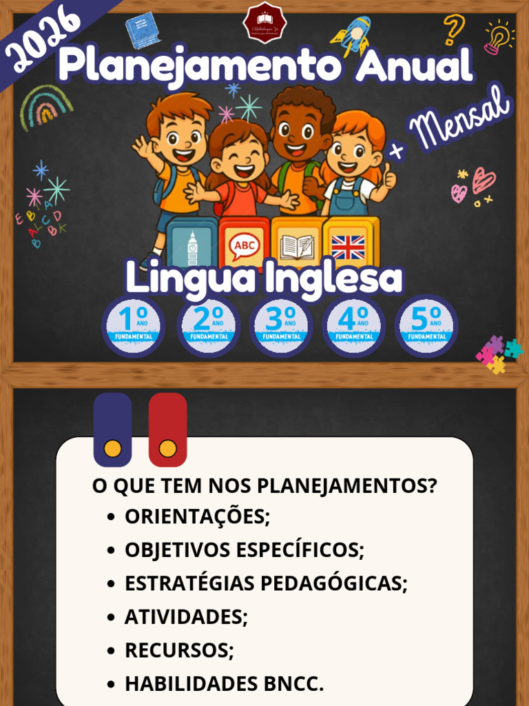 2026 - Amostra Grátis - Planejamento Língua Inglesa - 1º Ao 5º Ano | PDF
