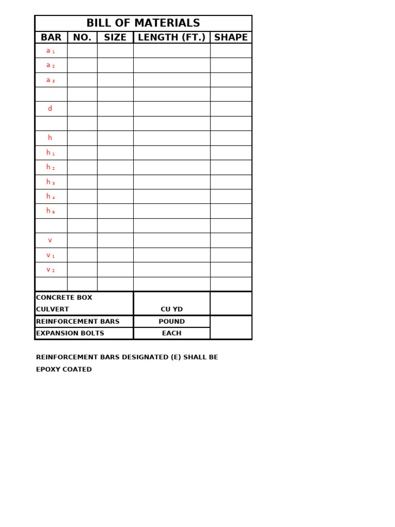 Bill of Materials Template 03 | PDF | Building Engineering | Structural ...