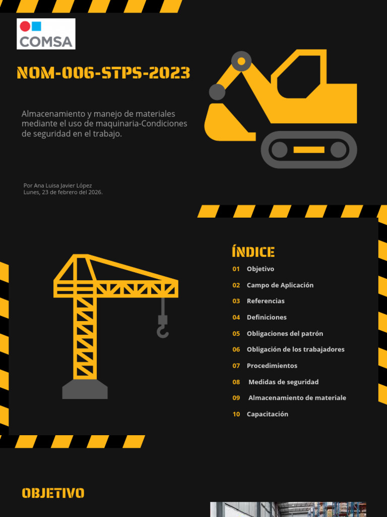 NOM-006-STPS-2023, Almacenamiento y Manejo de Materiales Mediante El ...