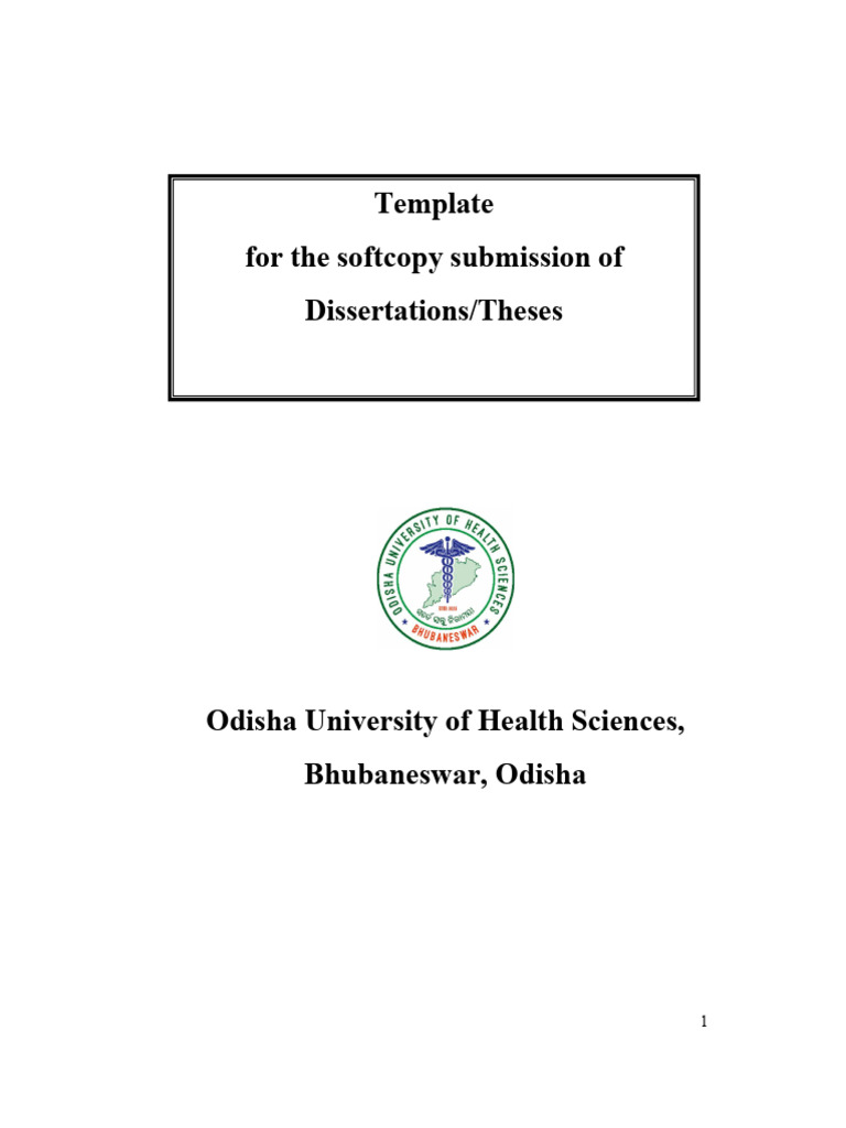 OUHS Guidelines For Dissertation Submission | PDF | Thesis | Physical ...