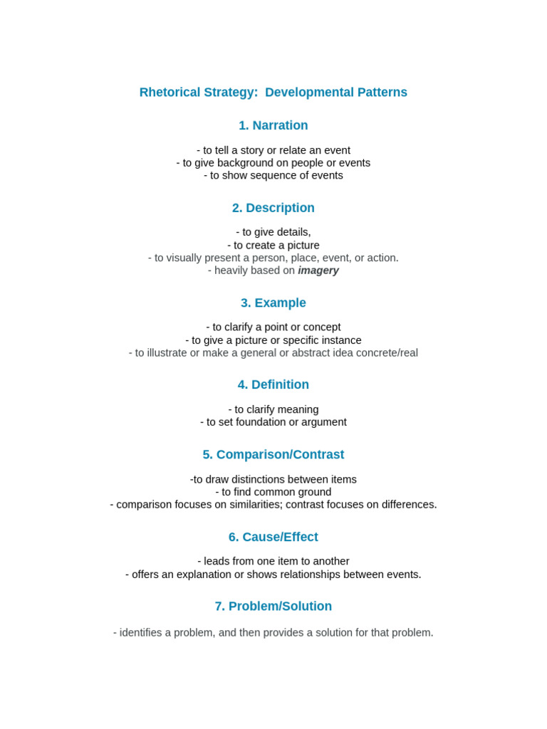 Rhetorical Strategy - Developmental Patterns f24 | PDF