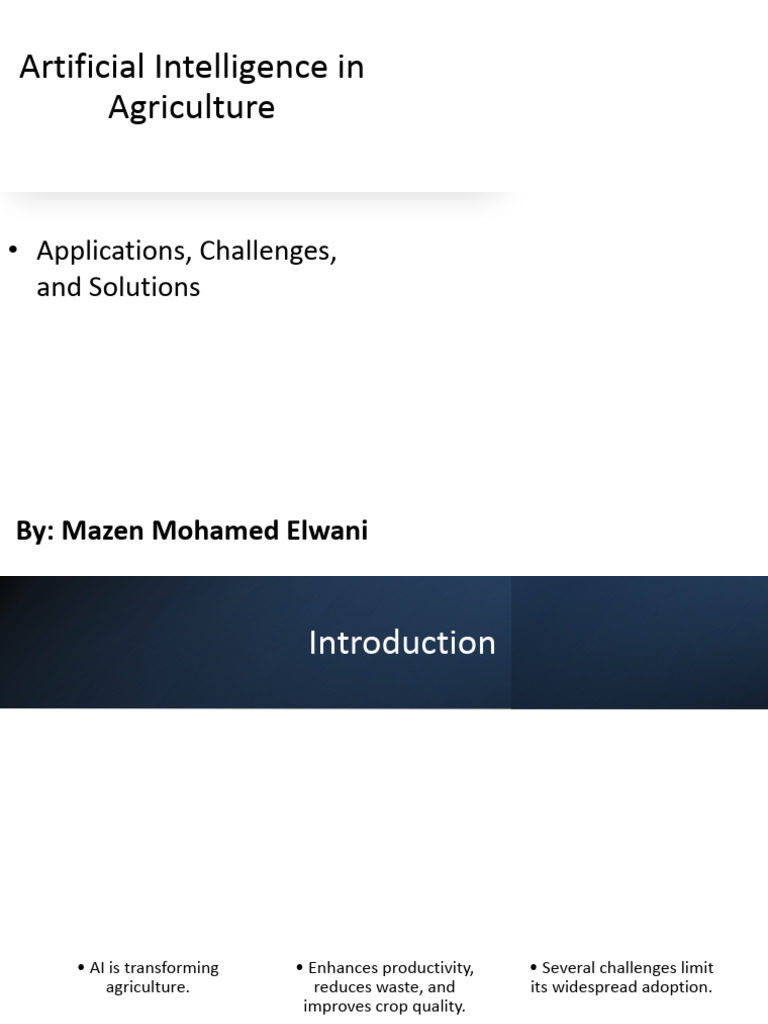 AI in Agriculture Presentation | PDF | Agriculture | Artificial ...
