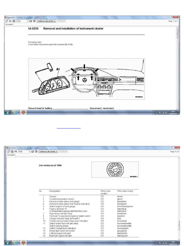 W201 Instr Cluster Wiring | PDF