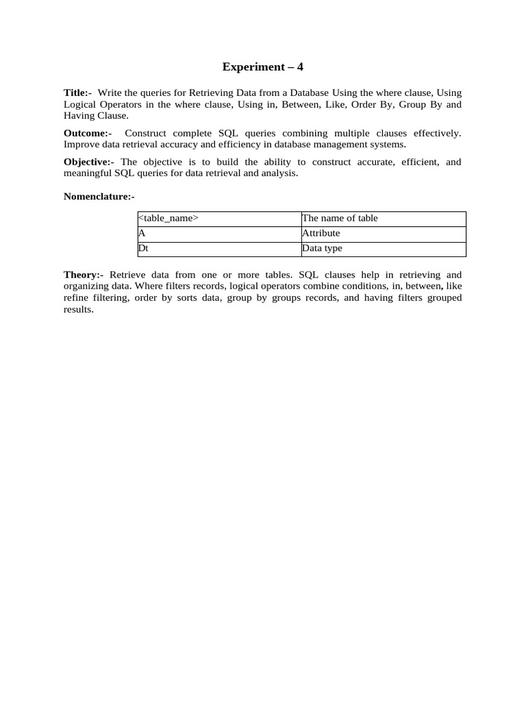 Exp4 Dbms | PDF