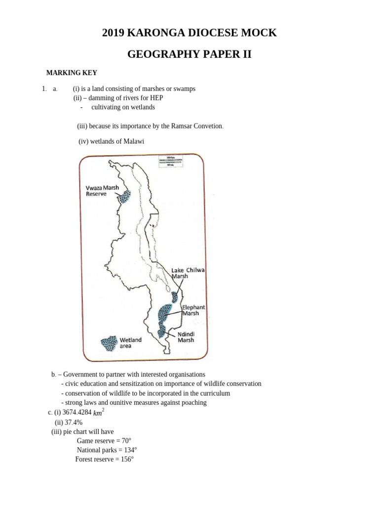 Geo Paper II Marking Key | PDF | Climate Change | Petroleum