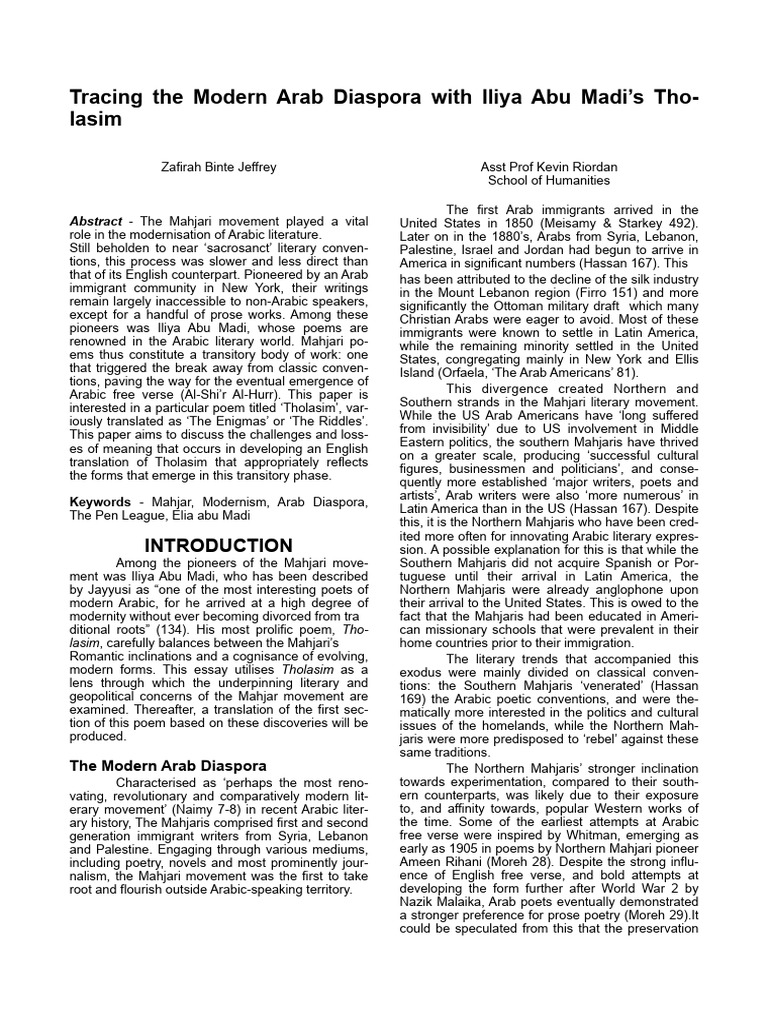 Tracing The Modern Arab Diaspora With Il | PDF | Poetry | Arabs