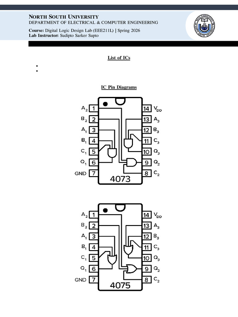 IC Pin Diagrams (3-Input and and or Gates) | PDF