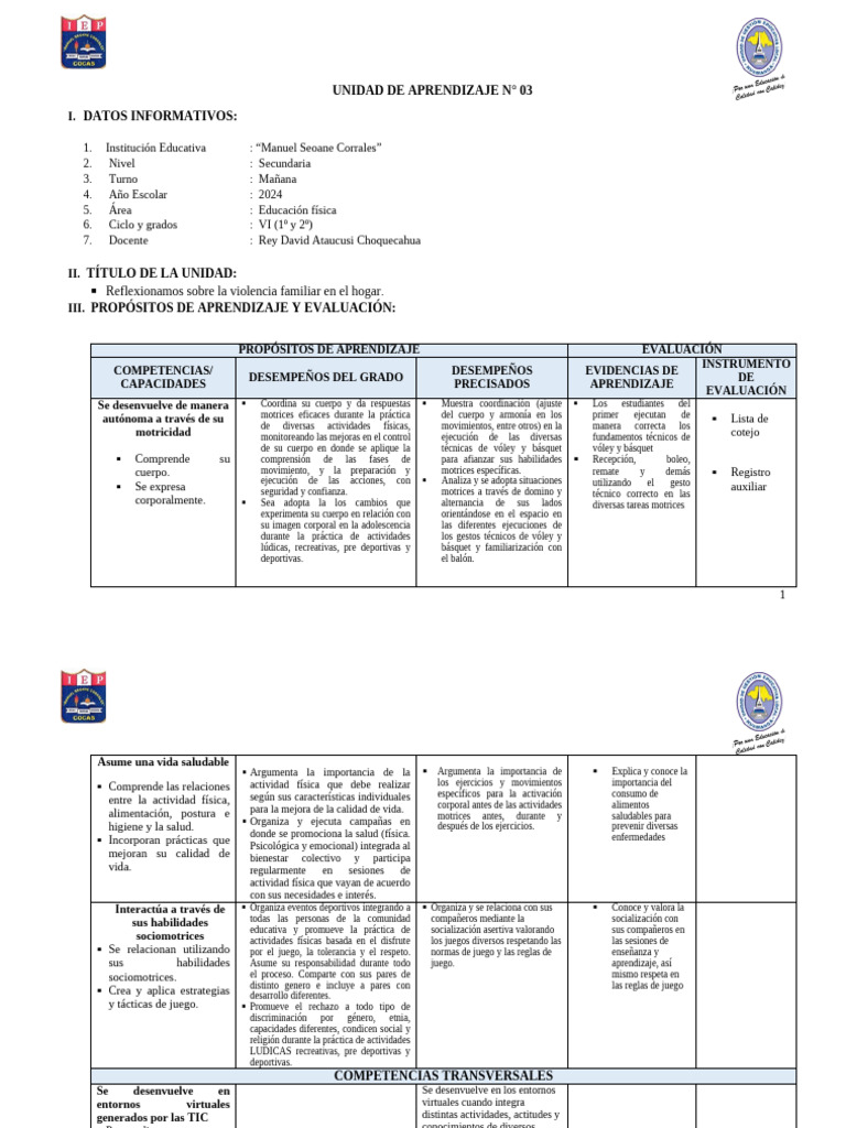 Unidad de Aprendizaje 03 | PDF