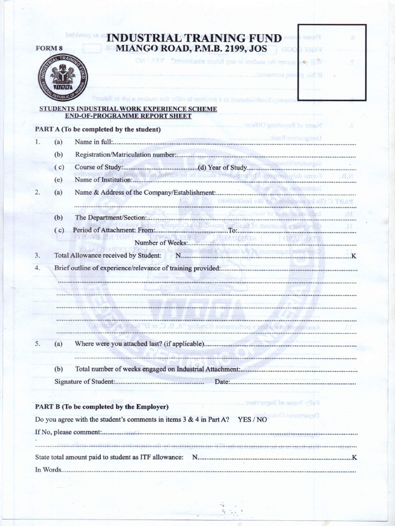 ITF Form 8a1 | PDF