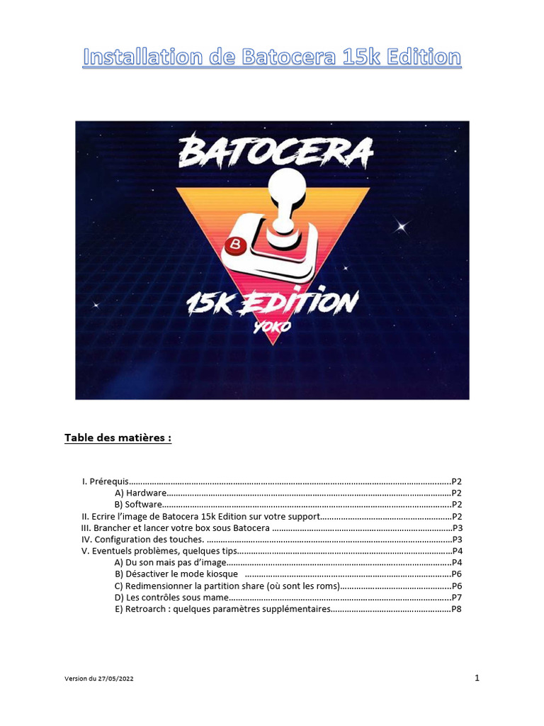 Tuto Installation Batocera 15k Edition | PDF