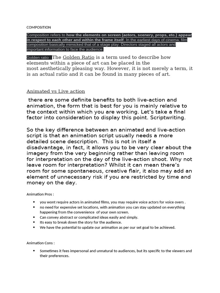 Art Direction Notes CCE | PDF | Animation | Computer Generated Imagery