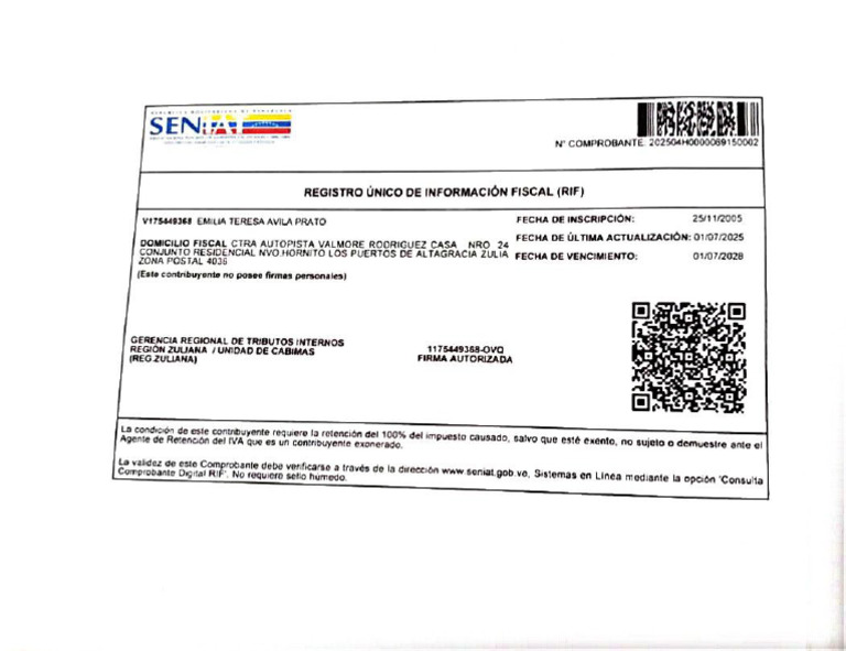 Rif,. Representante | PDF