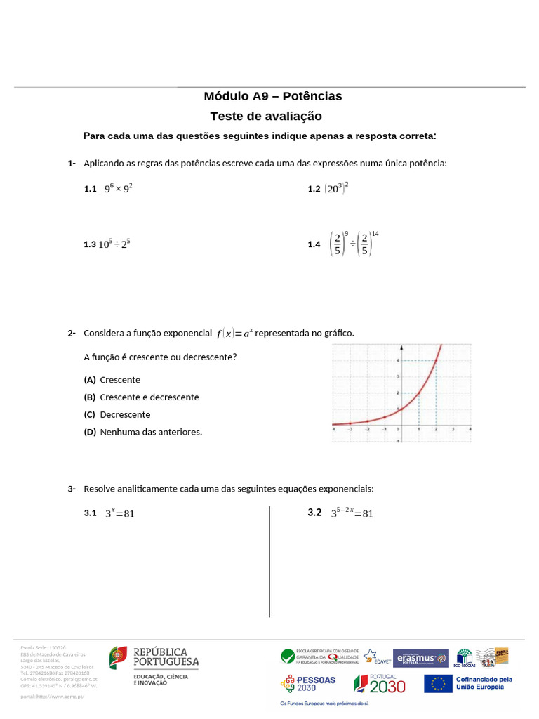 Modulo A9 - Potências - Revisões | PDF