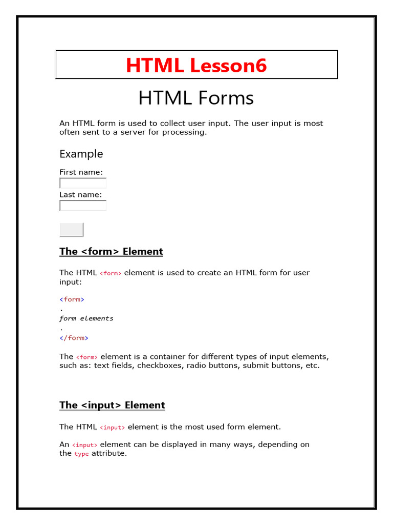 HTML Lesson6 | PDF