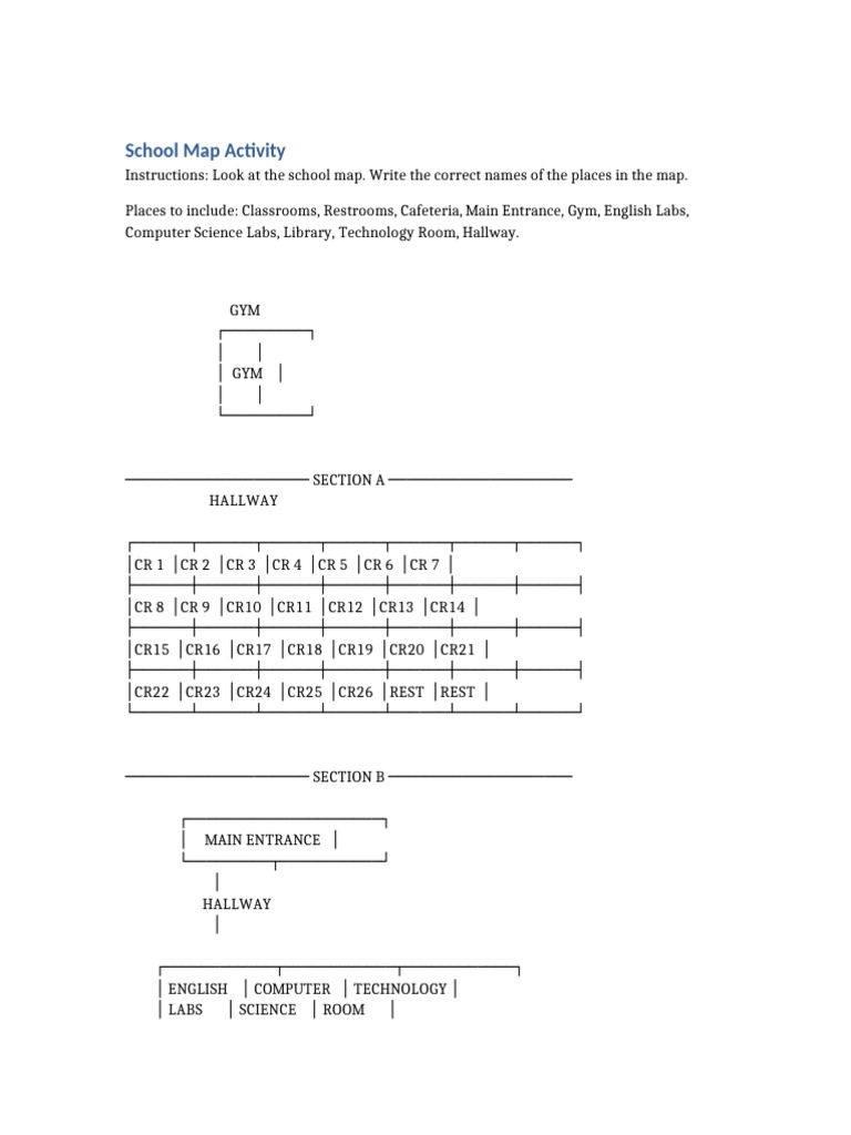 School Map Activity | PDF