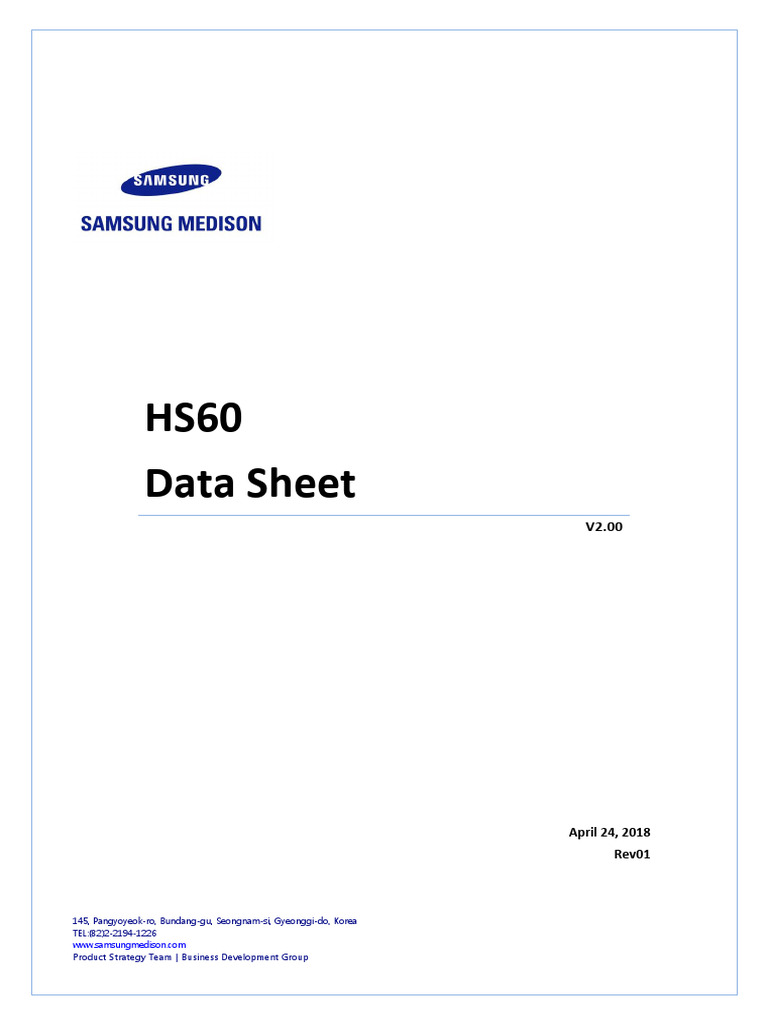 Samsung HS60 Datasheet en | PDF | Computer Monitor | Usb