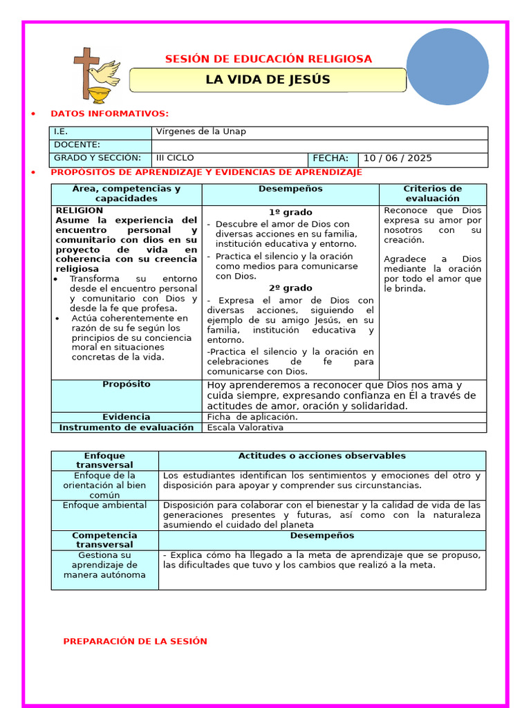Sesion La Vida de Jesus | PDF