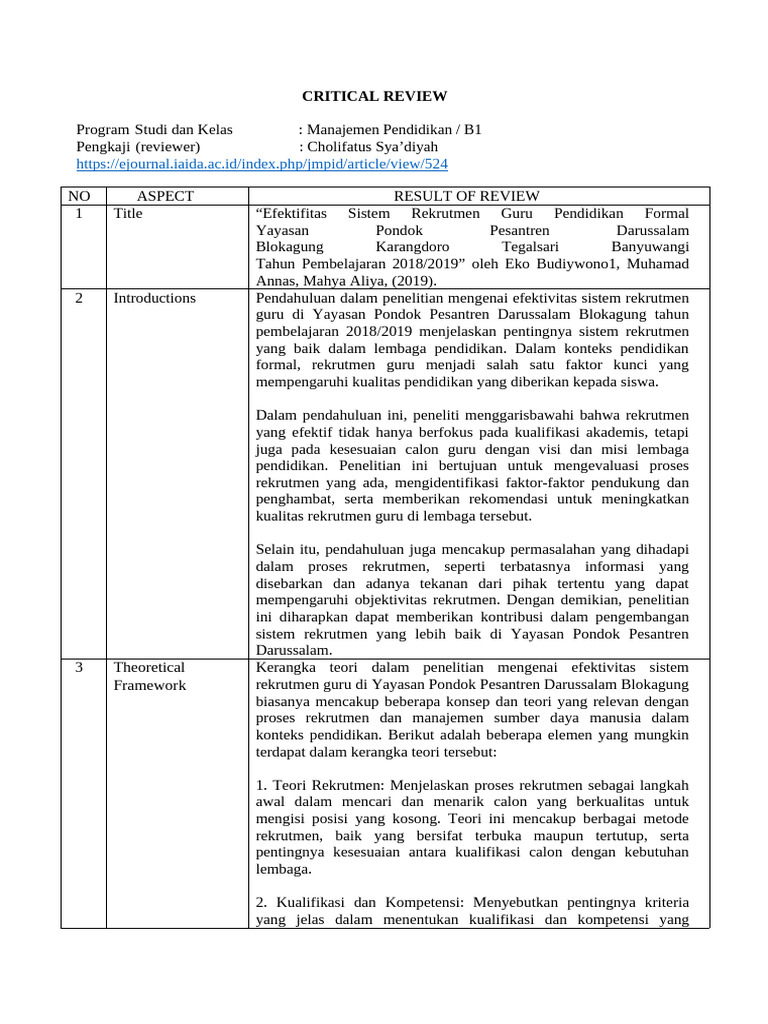Critical Review | PDF