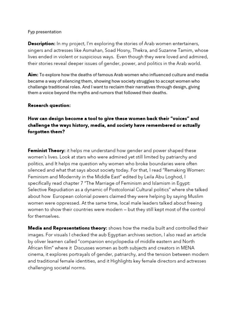 Fyp Presentation Word | PDF | Feminism | Gender Studies