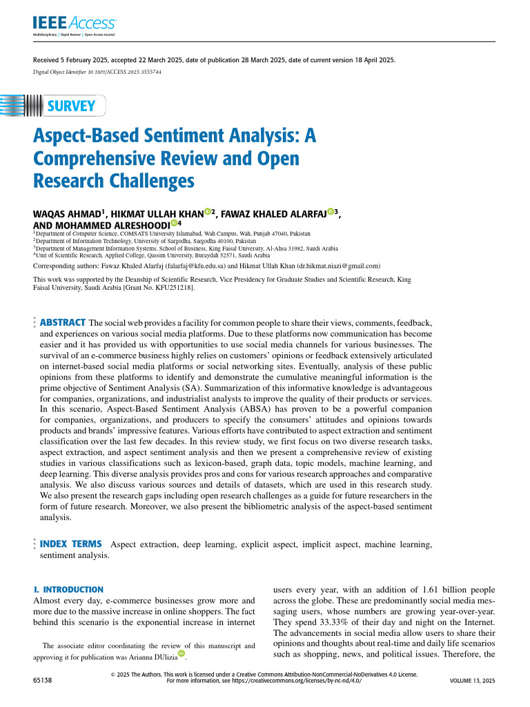 Aspect-Based Sentiment Analysis A Comprehensive Review and Open ...