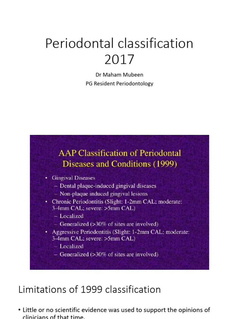 Periodontal Classification 2017 | PDF | Periodontology | Dental Implant
