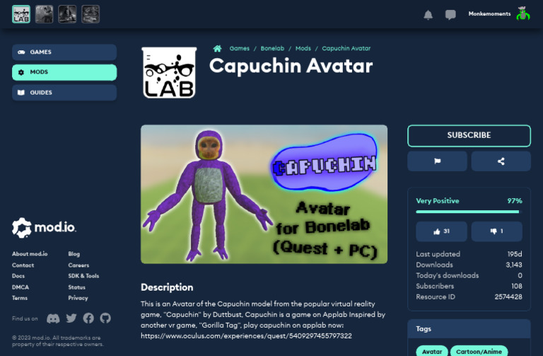 Capuchin Avatar - Mod - Io | PDF