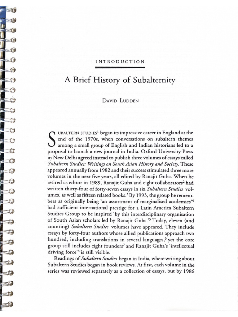 A Brief History of Subaltern Studies | PDF