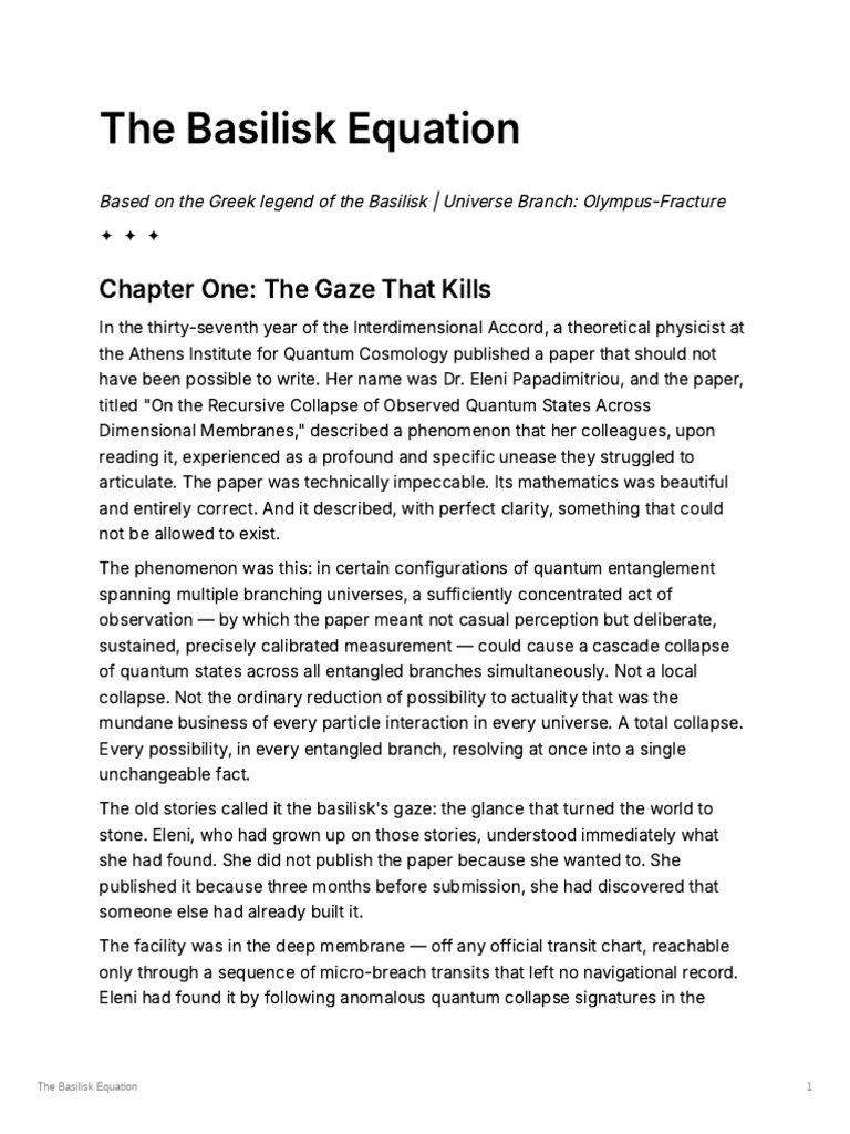 The Basilisk Equation | PDF | Universe | Quantum Entanglement