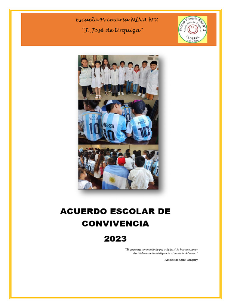 Acuerdo Escolar de Convivencia | PDF | Educación primaria | Enseñando
